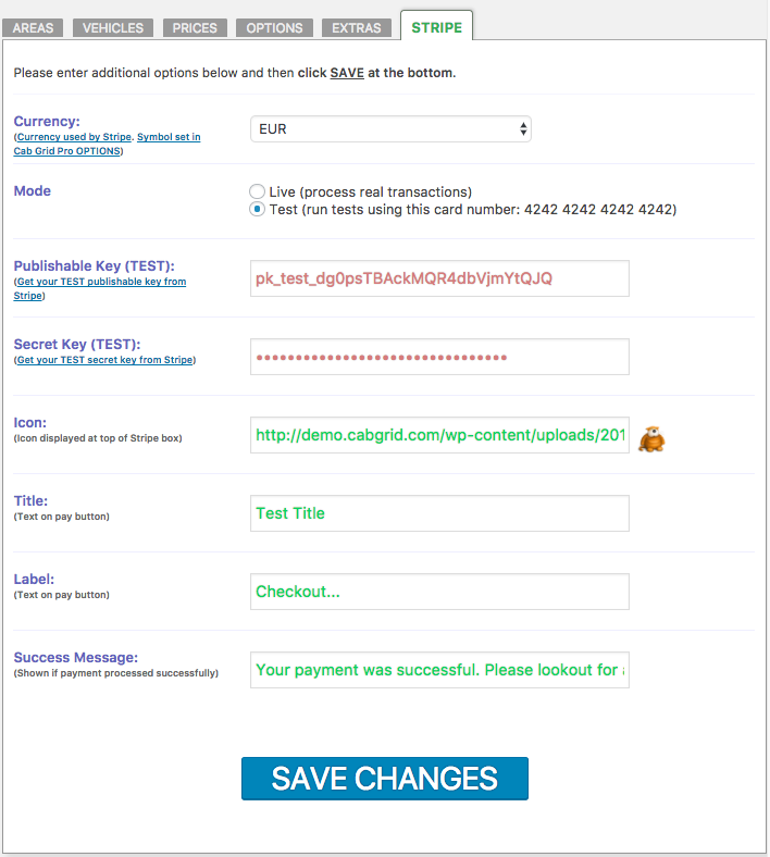 Enlarge Stripe Integration Settings Stripe Integration Settings