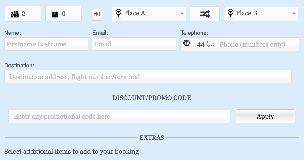 Make Built-in Cab Grid Pro Booking Form Fields Optional